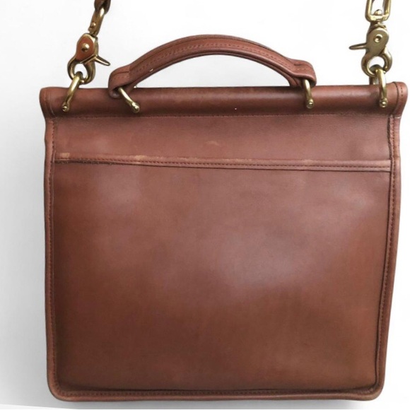 Vintage Authentic Leather Coach Willis Satchel Shoulder Bag #9927 Crossbody Tan - Picture 2 of 16